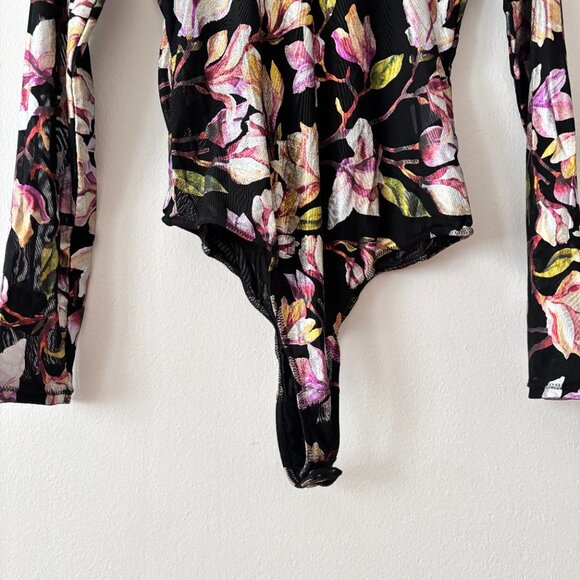 NBD Binx Black Floral Bodysuit - Picture 7 of 10